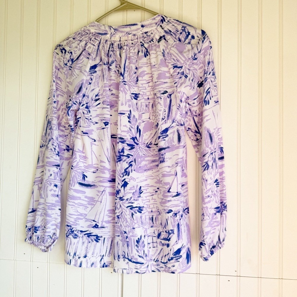 Lilly Pulitzer Size XXS Elsa Top in Rock the Boat Silk Blouse - Picture 5 of 5